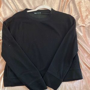 Zara Ribbed Crew Neck Sweatshirt